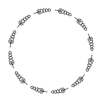 Floral circle border design rounded flower frame ring for decoration orname.. Illustrazione stock