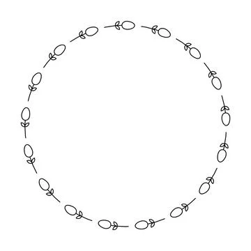 Floral circle border design rounded flower frame ring for decoration orname.. Stock Illustration