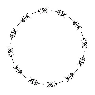 Floral circle border design rounded flower frame ring for decoration orname.. Stock Illustration