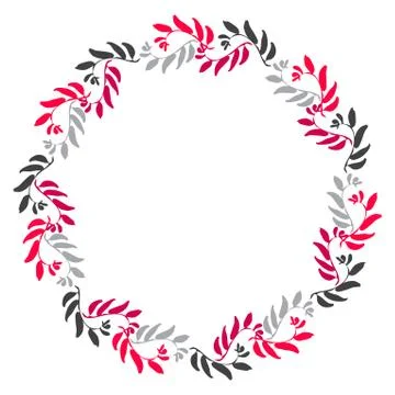 Floral circle frame Stock Illustration