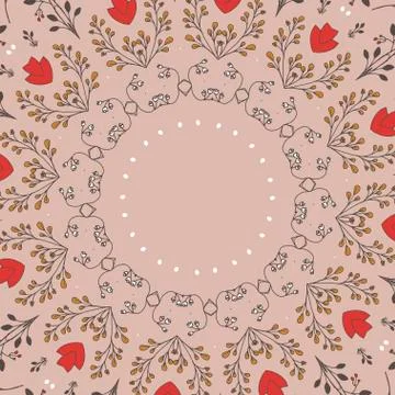 Floral circle pattern Stock Illustration