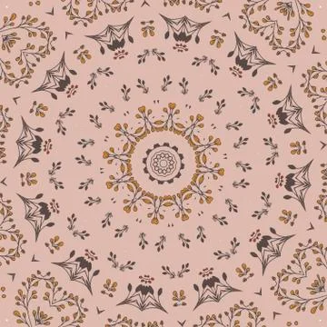 Floral circle pattern 스톡 일러스트