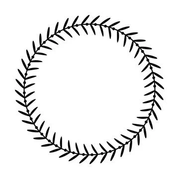 Floral circle round border flower frame ring for decoration ornament Illustrazione stock