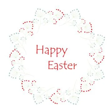 Floral circular frame with place of text Stock Illustration
