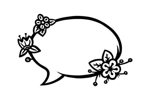 Floral circular speech bubble or label for scrapbooks decoration. Frame with Stockillustratie