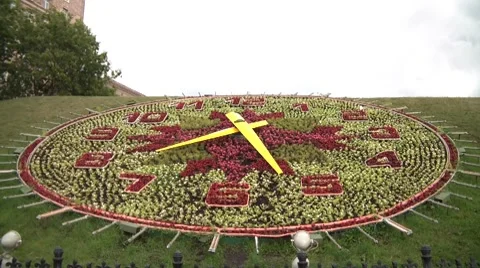 Floral Clock 2 Stock Footage 7139117