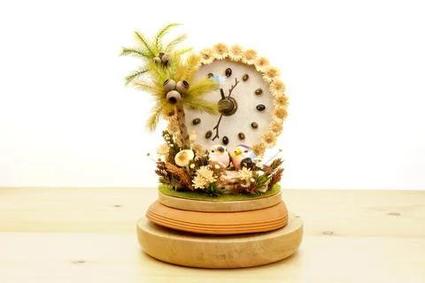 Floral clock decor Stock Photos