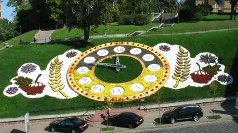 Floral Clock Timelapse Video stock 20442351