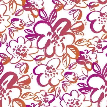 Floral color seamless vector pattern 库存插图