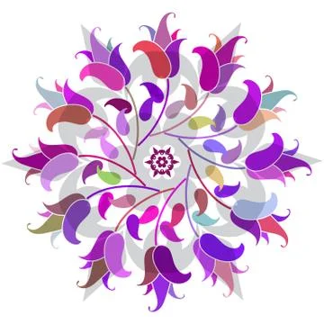 Floral colorful round pattern Stock Illustration