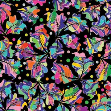Floral colorful vector seamless pattern. Abstract multicolor background Stock Illustration