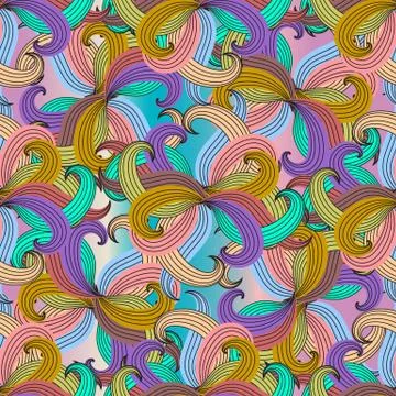 Floral colorful vector seamless pattern. Hand drawn vintage ethnic ornaments. Stock Illustration