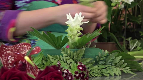 Floral composition for a center table Video stock 56887635