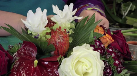 Floral composition for a center table Stock-Footage 56888271