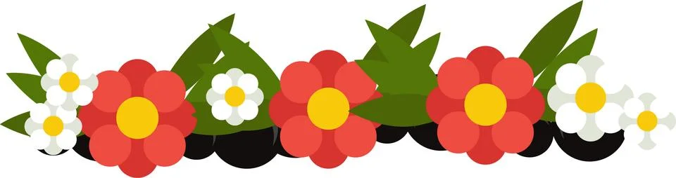 Floral composition vector icon isolated on white Stock Illustration