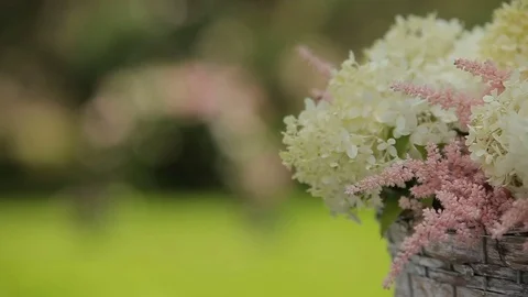 Floral composition for a wedding or special event, focus transition Stock Footage 80068168