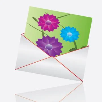 Floral concept whit envelope Stock Illustration