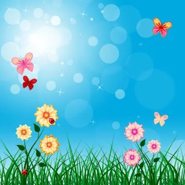 Floral copyspace represents florals copy-space and flower Stock Illustration