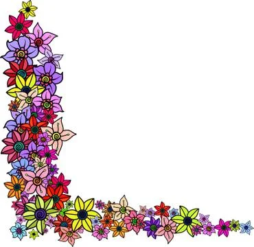 Floral Corner Border Stock-Illustration