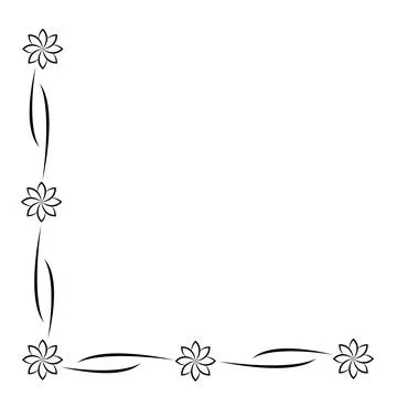 Floral corner border Stock Illustration