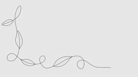 Floral corner frame, one line drawing animation. Video clip with alpha channel. Video stock 278185126