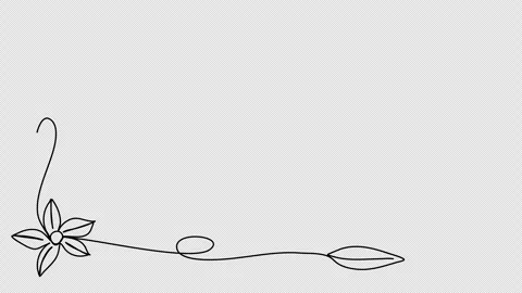 Floral corner frame, one line drawing animation. Video clip with alpha channel. Stock Footage 303516702
