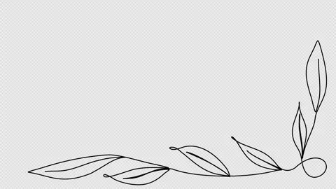 Floral corner frame, one line drawing animation. Video clip with alpha channel. Stock Footage 303516705