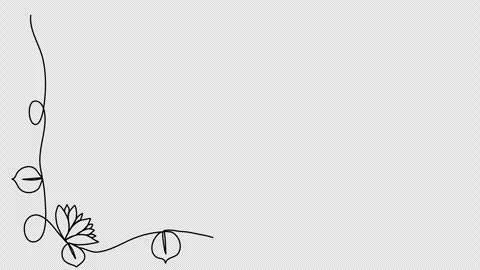 Floral corner frame, one line drawing animation. Video clip with alpha channel. Stock Footage 309698890