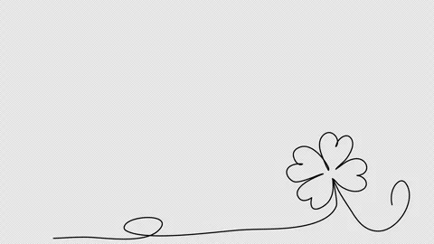 Floral corner frame, one line drawing animation. Video clip with alpha channel. Stock Footage 310268623