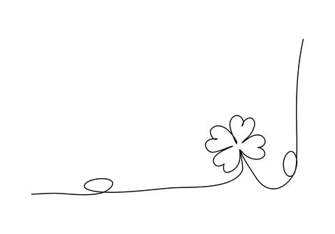 Floral corner frame, one line drawing animation. Video clip with alpha channe Stock Illustration