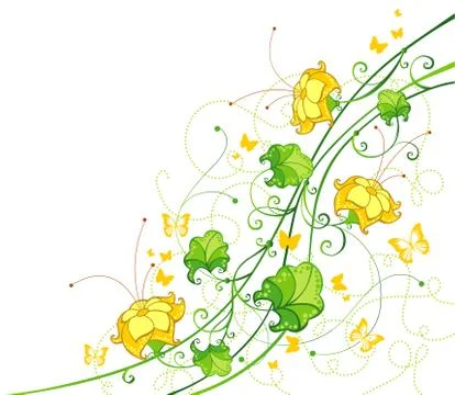 Floral corner. Stock Illustration