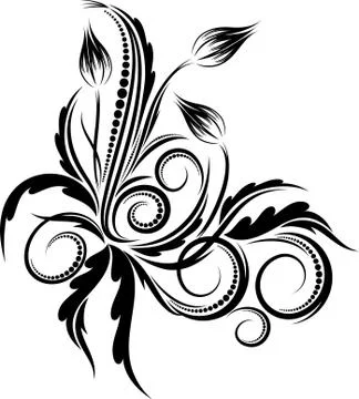Floral corner. Vector illustration. Stock Illustration
