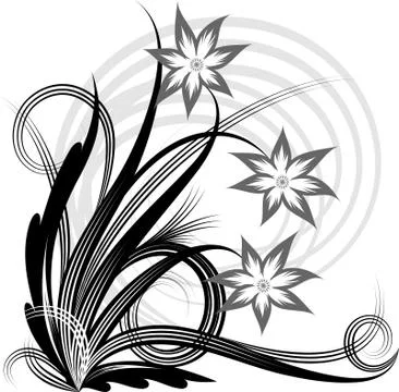 Floral corner. Vector illustration. 스톡 일러스트