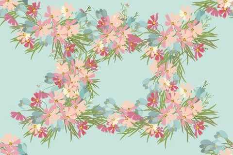 Floral crocus cosmos background vector illustration Stock Illustration