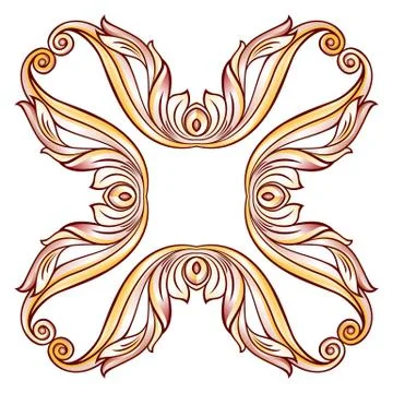 Floral cross element Stock Illustration