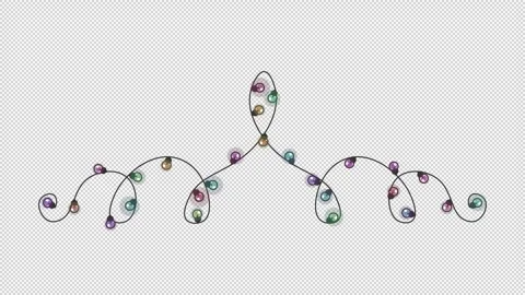 Floral Crown Party Lights Loop Transparent Stock Footage 320212760