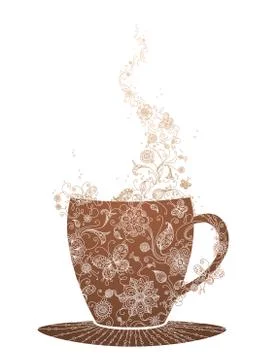 Floral cup. Stock Illustration