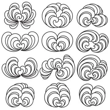Floral Curls Stock Illustration