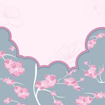 Floral cutout frame Stock Illustration