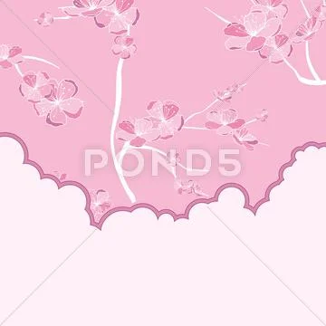 Floral cutout frame Stock Illustration