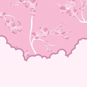 Floral cutout frame Stock Illustration
