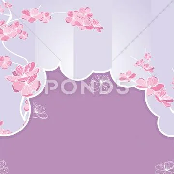 Floral cutout frame Stock Illustration