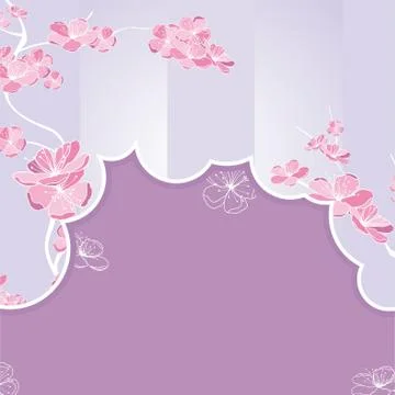 Floral cutout frame Stock Illustration