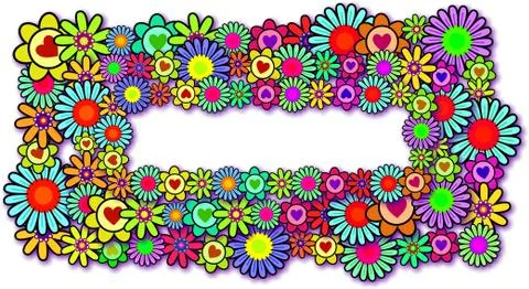 Floral Daisy Border Stock-Illustration