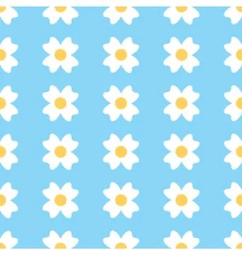 Floral Daisy Seamless Background Stock Illustration