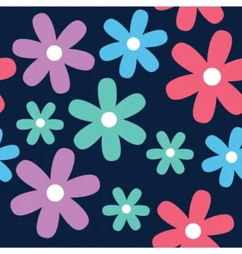Floral Daisy Seamless Background Stock Illustration