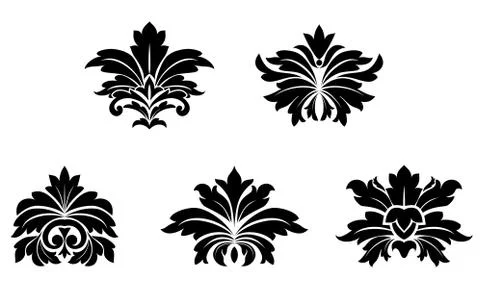 Floral damask patterns 스톡 일러스트