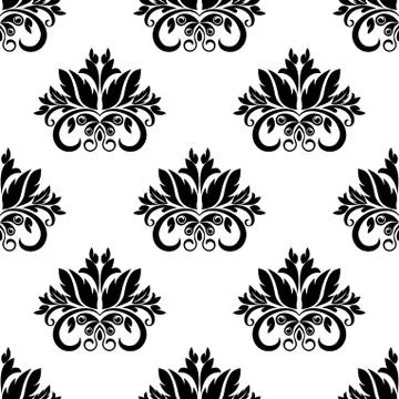 Floral damask seamless pattern background Illustrazione stock