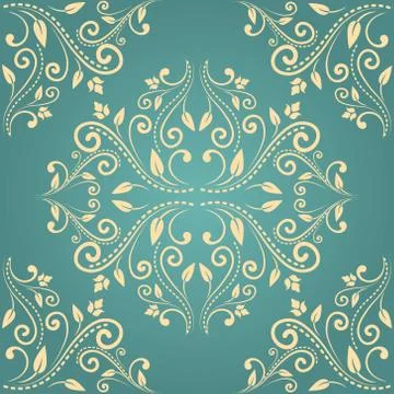 Floral damask seamless pattern background Stock Illustration
