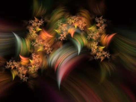 Floral dark background pattern. Computer generated abstract fractal for cover Stock-Illustration